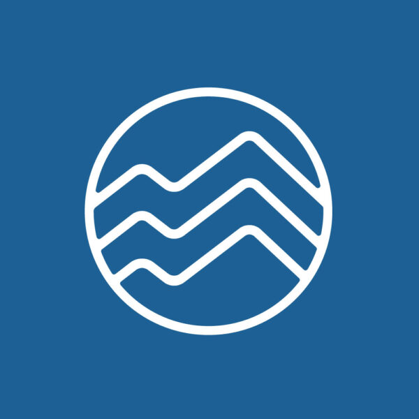 Mindful therapy group icon white on blue