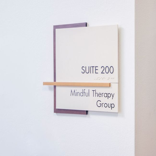 A room label in a Mindful Therapy Group office space