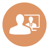 Icon of someone conducting online training
