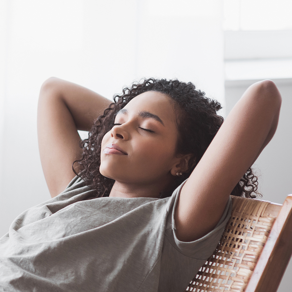 Young woman relaxing at home