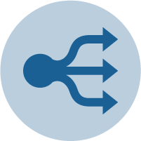 One origin to many paths icon