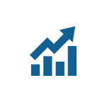 Icon of a bar chart indicating an upward trend