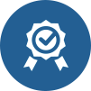 Icon of a medal with a checkmark