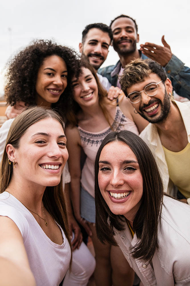 young person with a transgender pride flag
