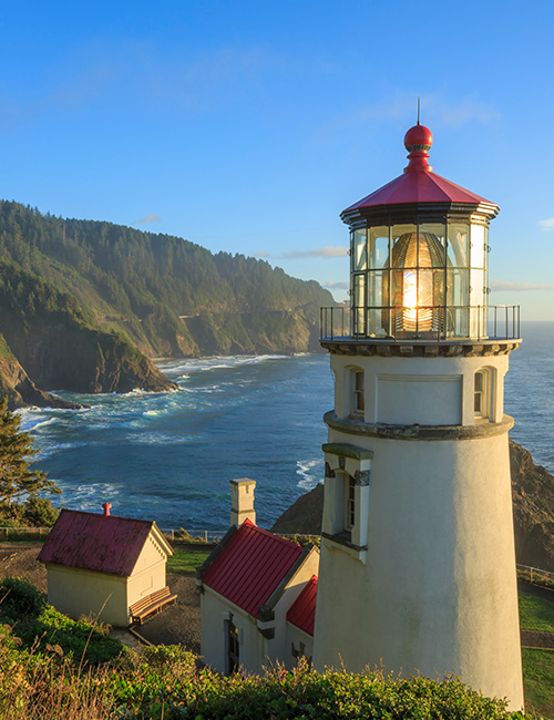 Lighthouse on Oregon coastline