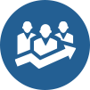 Icon of employee moral going up