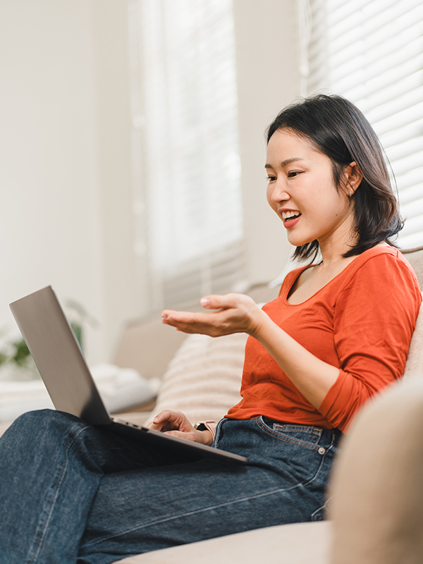 Employee on virtual therapy session